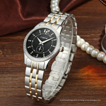 Reloj de pulsera Ginebra de acero inoxidable resistente al agua para dama moderna